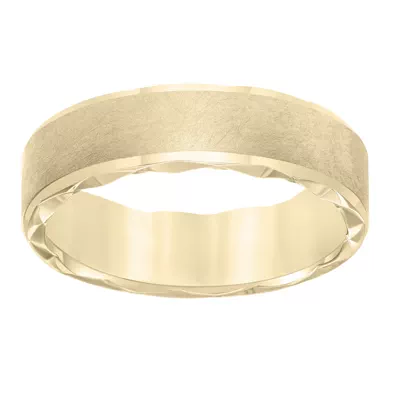 Swiss Cut Edge Ultra Satin Finish Wedding Band (6.5mm)
