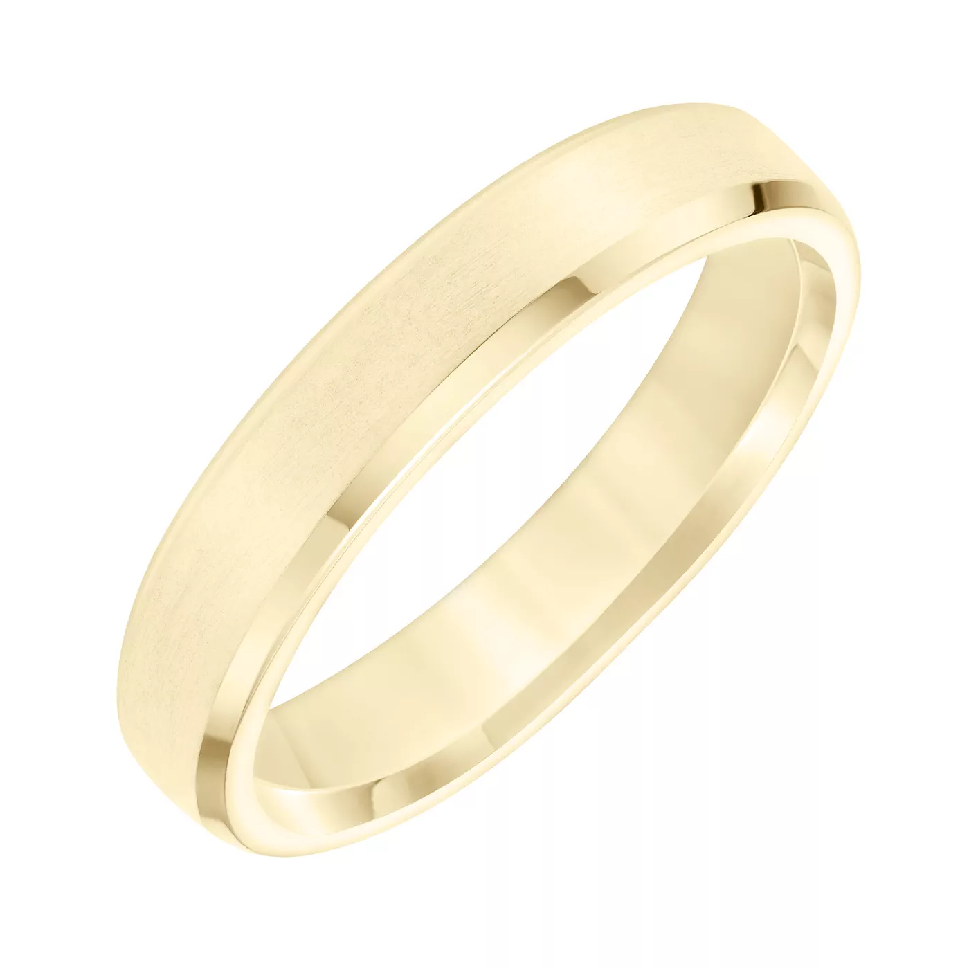 Brushed Finish Polished Beveled Edge Wedding Band (4.5mm)