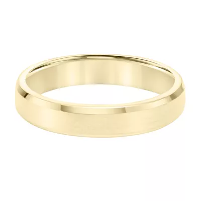 Brushed Finish Polished Beveled Edge Wedding Band (4.5mm)