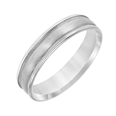 Low Dome Brushed and Milgrain Band (5mm)