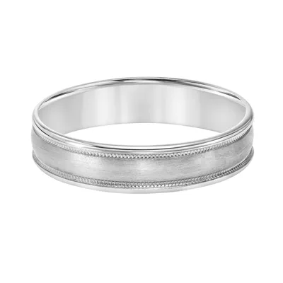 Low Dome Brushed and Milgrain Band (5mm)