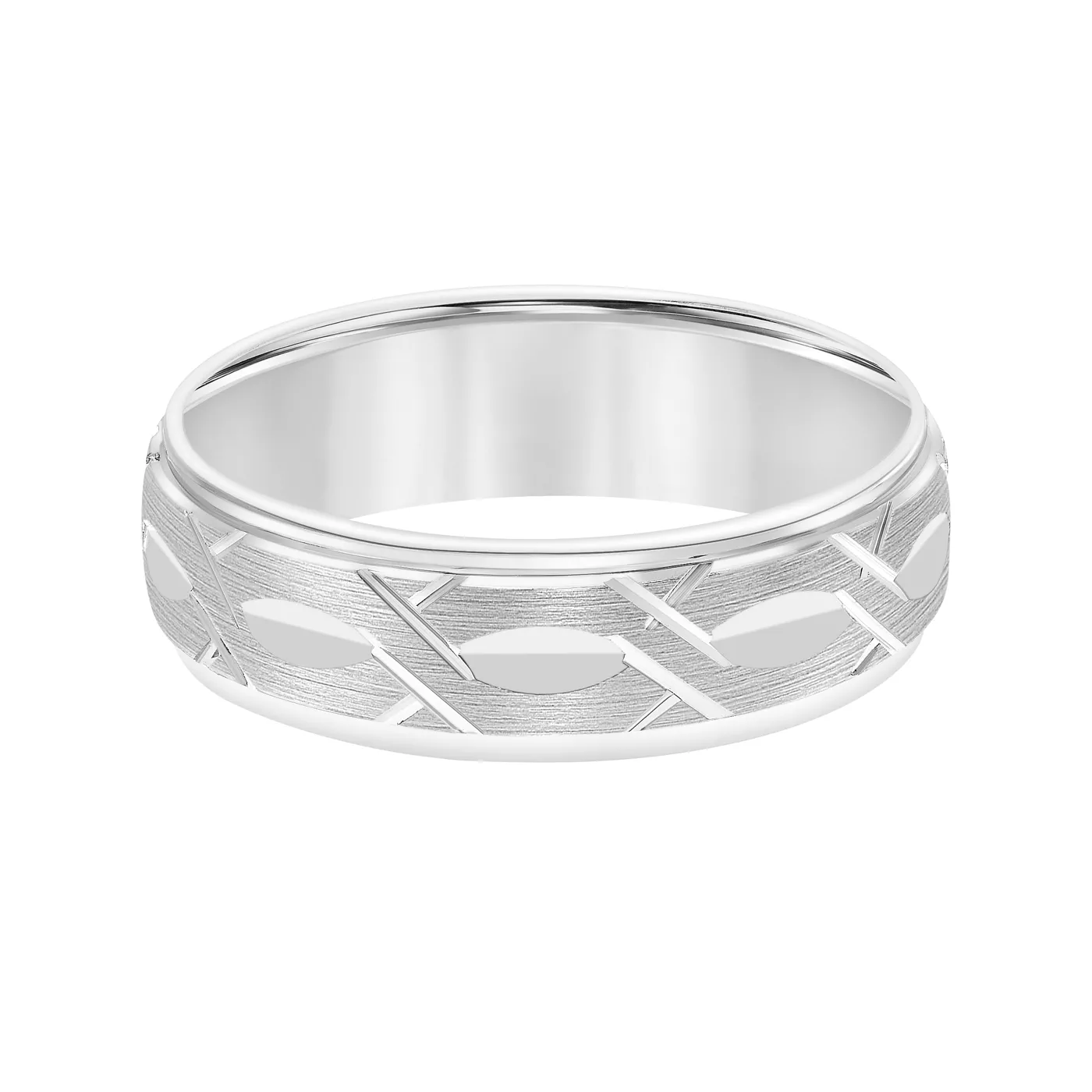 Carved Brush Swiss Cut Band (6.5mm)