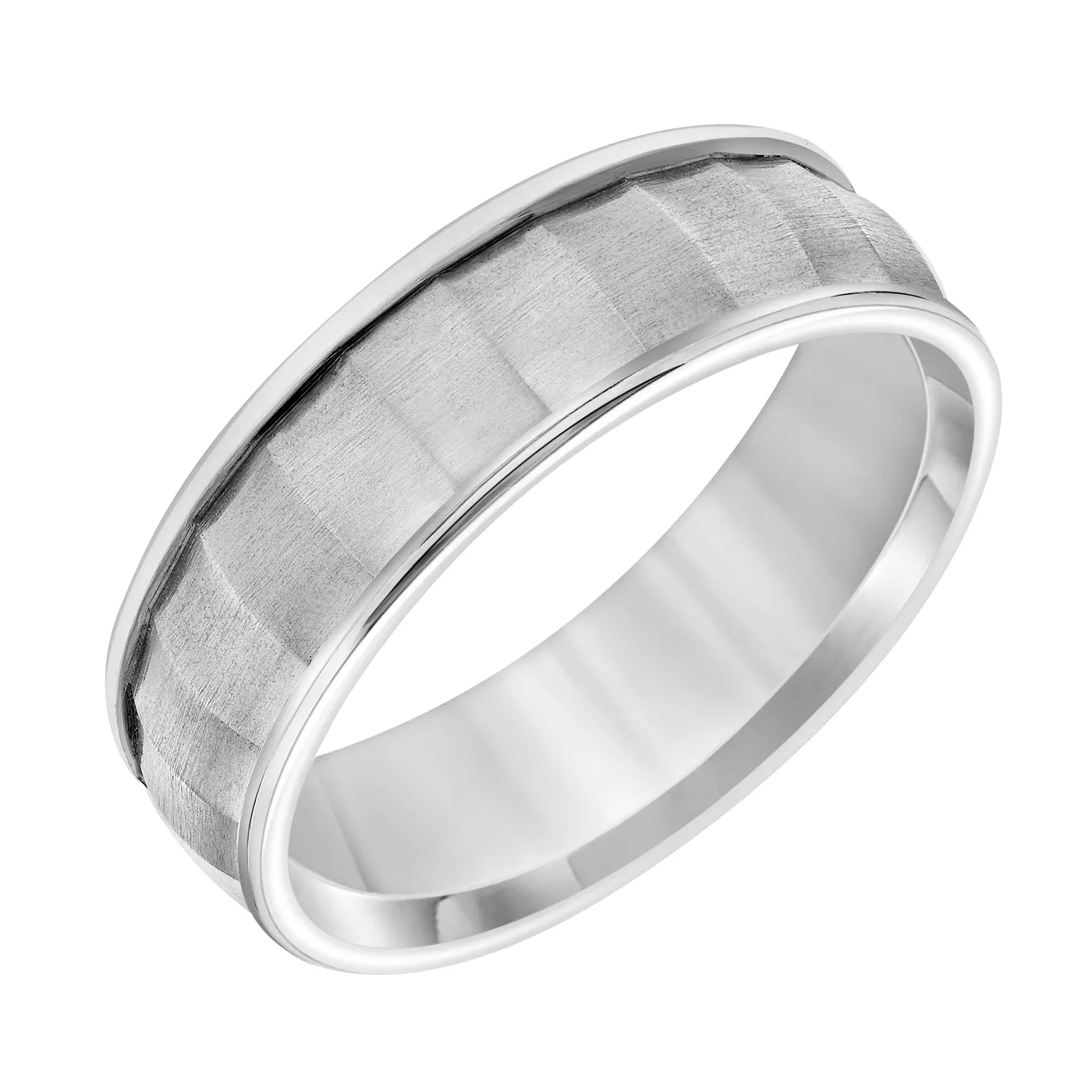 Brushed Scalloped Pattern Carved Band (6.5mm)