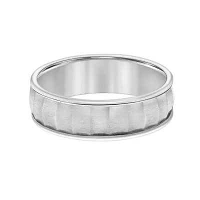 Brushed Scalloped Pattern Carved Band (6.5mm)