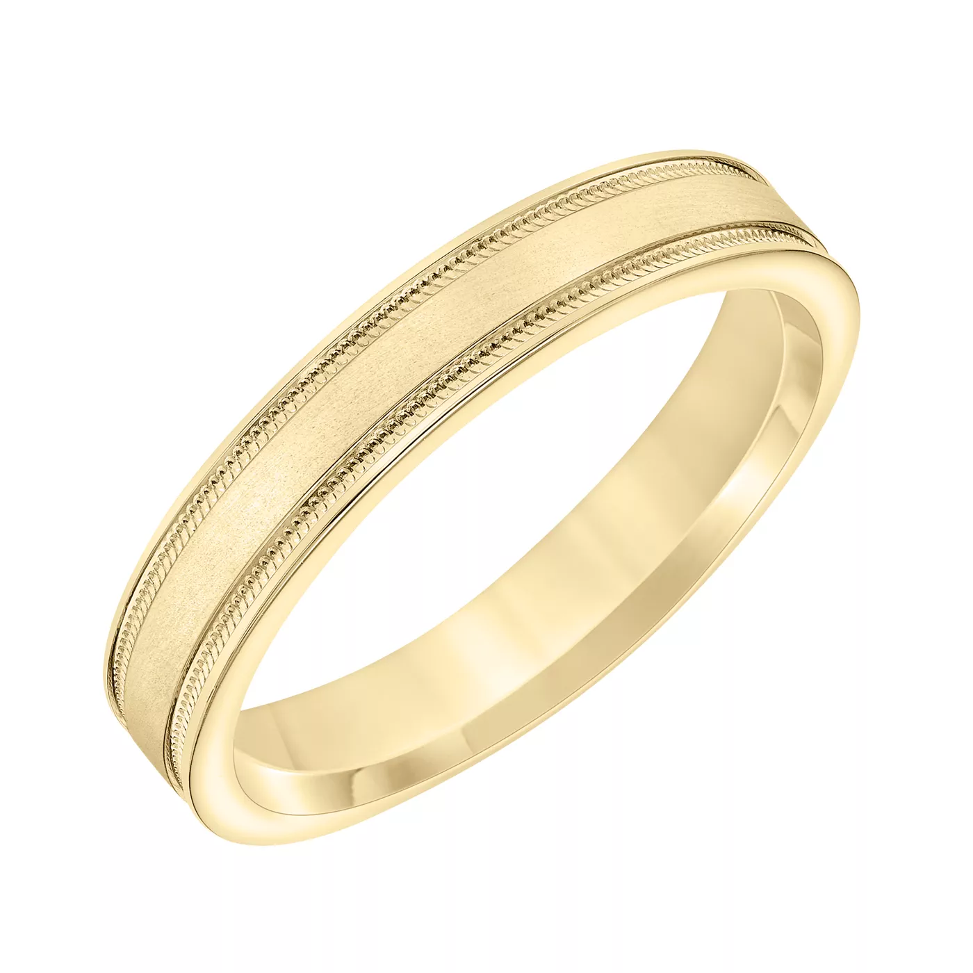 Brushed Band With Carved Sides (4mm)