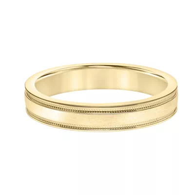 Brushed Band With Carved Sides (4mm)
