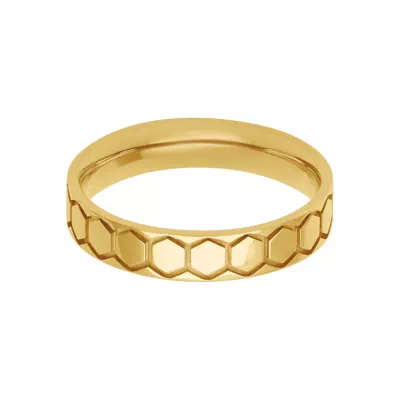 Carved Polished Honeycomb Band (4.5mm)
