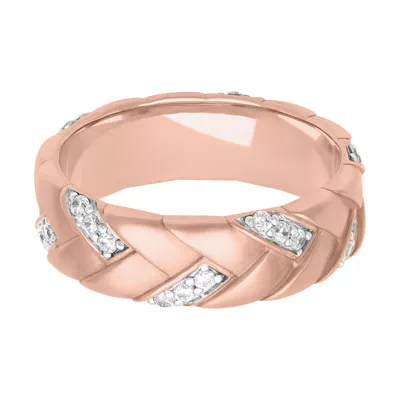 Two-Tone Woven Diamond Band (7mm)