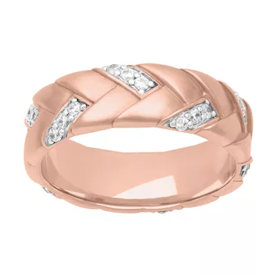 Two-Tone Woven Diamond Band (7mm)