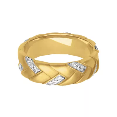 Two-Tone Woven Diamond Band (7mm)