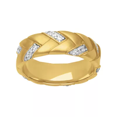 Two-Tone Woven Diamond Band (7mm)