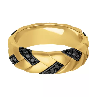 Woven Black Diamond Band (7mm)