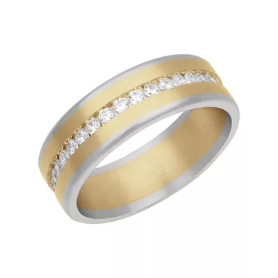 Two-Tone Diamond Eternity Fusion Band (7mm)