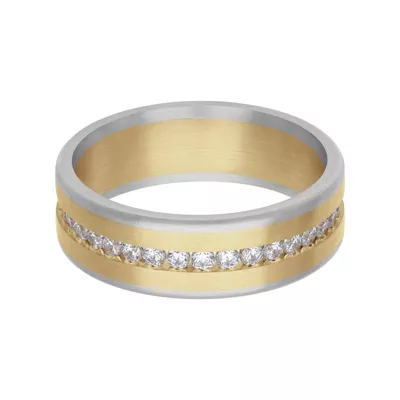 Two-Tone Diamond Eternity Fusion Band (7mm)