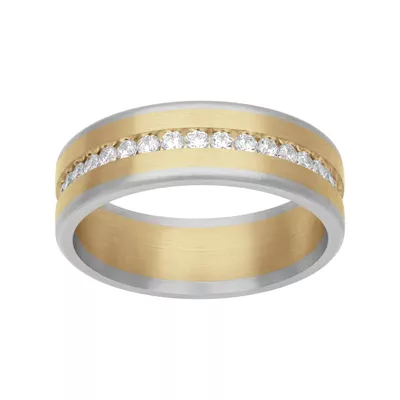 Two-Tone Diamond Eternity Fusion Band (7mm)