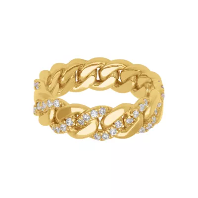 Cuban Link Half-Eternity Diamond Band (7mm)