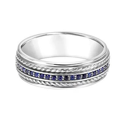 Sapphire Eternity Band With Rope Design (7mm)