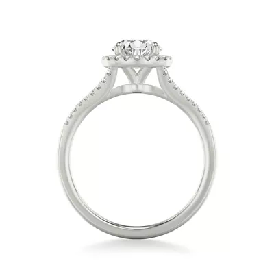 Sky Halo with Split Pavé Band Engagement Ring