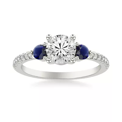 Becky Sapphire Accent Engagement Ring