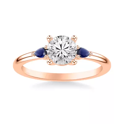 Zahra Sapphire Accent Engagement Ring