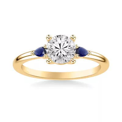 Zahra Sapphire Accent Engagement Ring