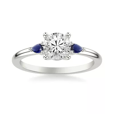 Zahra Sapphire Accent Engagement Ring