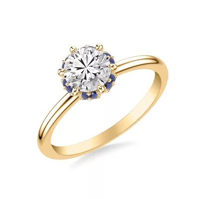 Theodora Sapphire Halo Engagement Ring