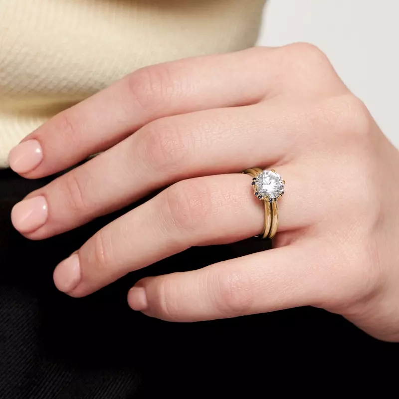 18K Yellow Gold Theodora Sapphire Halo Engagement Ring
