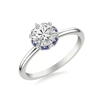 Theodora Sapphire Halo Engagement Ring