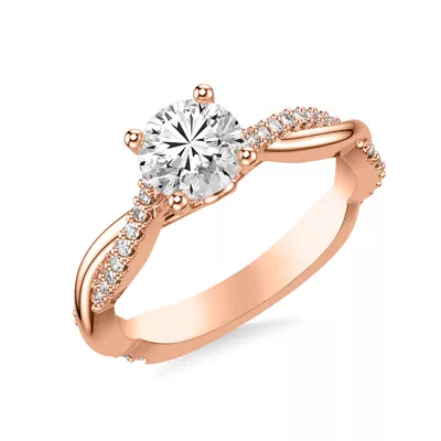 Linda Twisted Pavé Engagement Ring