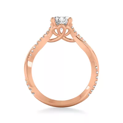 Linda Twisted Pavé Engagement Ring