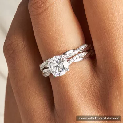 Linda Twisted Pavé Engagement Ring