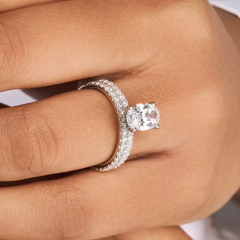 14K White Gold Hope Classic Pavé Engagement Ring