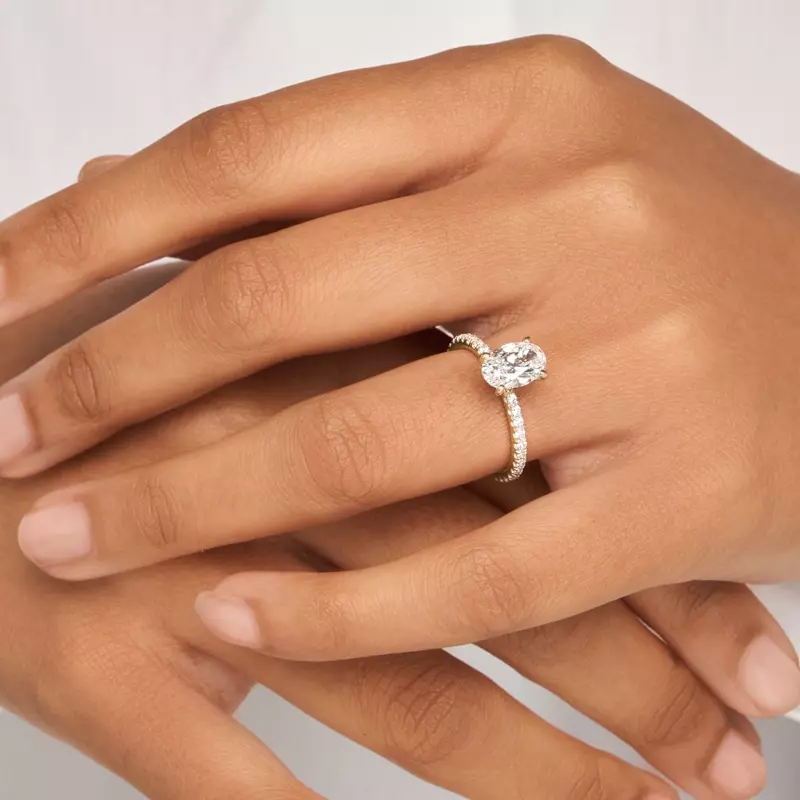 14K Yellow Gold Hope Classic Pavé Engagement Ring