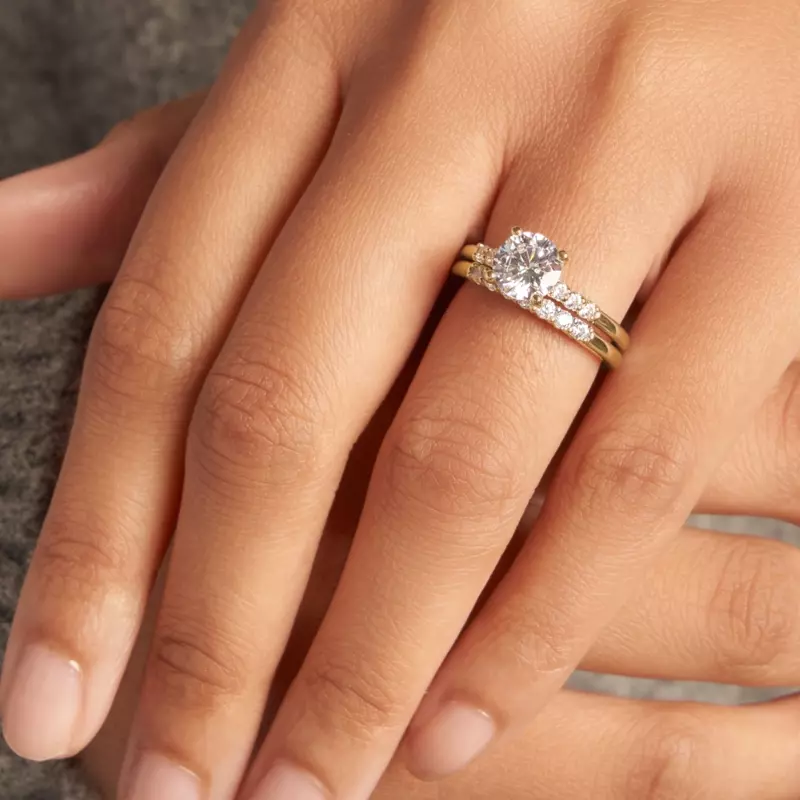 14K Yellow Gold Elizabeth Diamond Engagement Ring