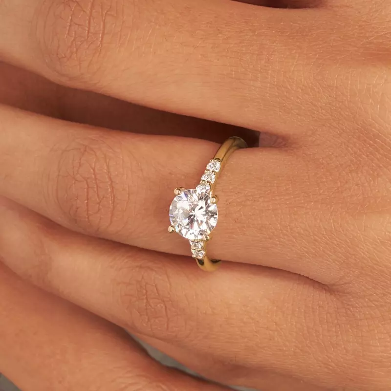 14K Yellow Gold Elizabeth Diamond Engagement Ring