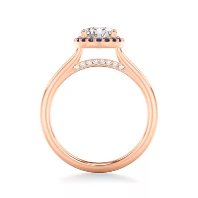 Royalty Sapphire Halo Engagement Ring