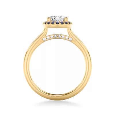 Royalty Sapphire Halo Engagement Ring