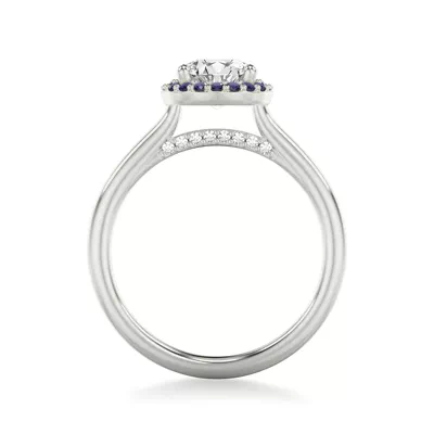 Royalty Sapphire Halo Engagement Ring