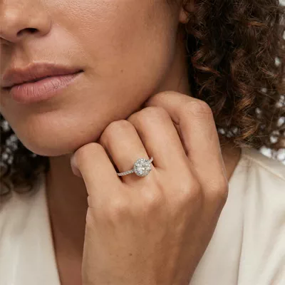 Tasha Diamond Halo Engagement Ring