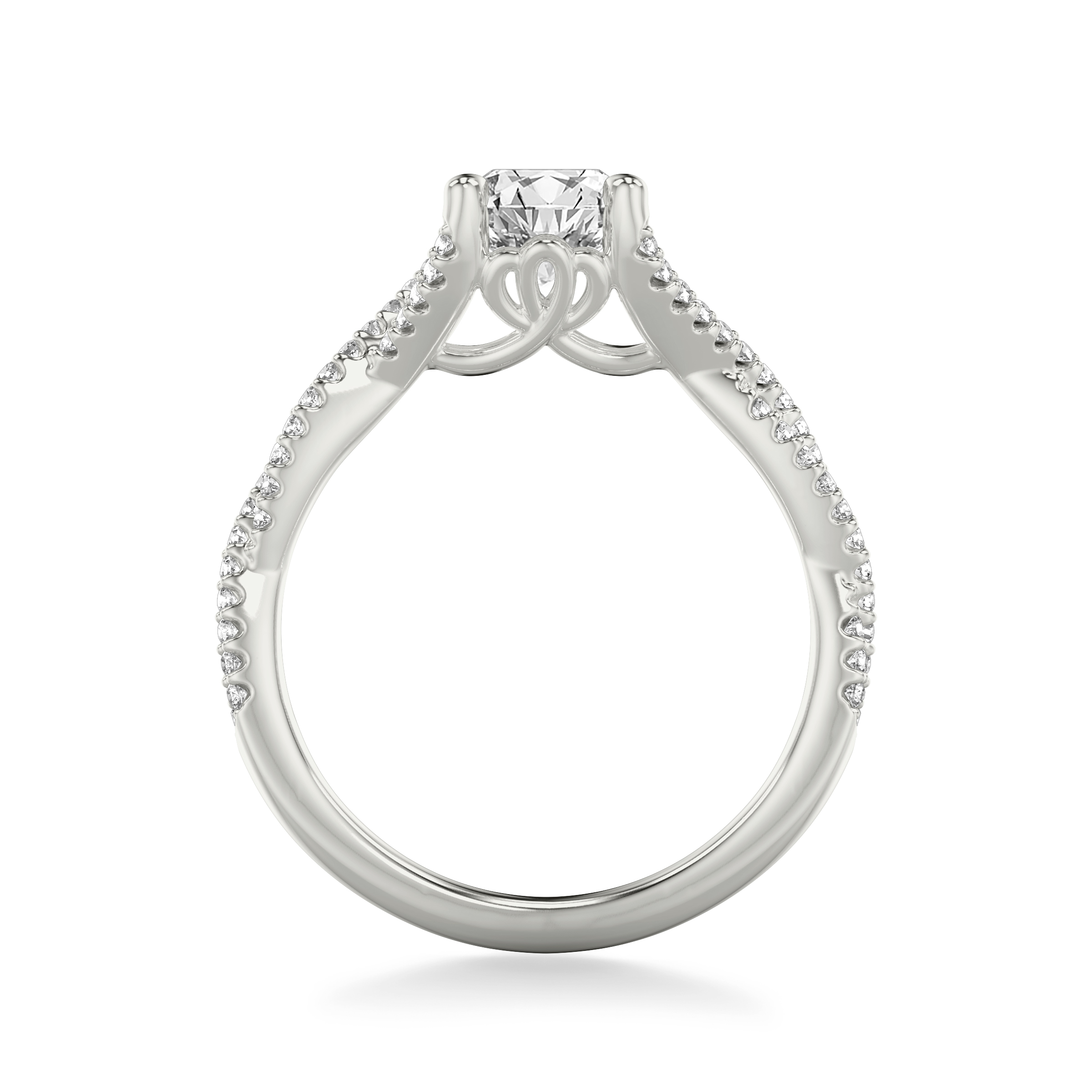 Laney Pave Twist Engagement Ring - 14K White Gold