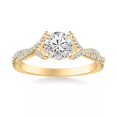 Laney Pave Twist Engagement Ring