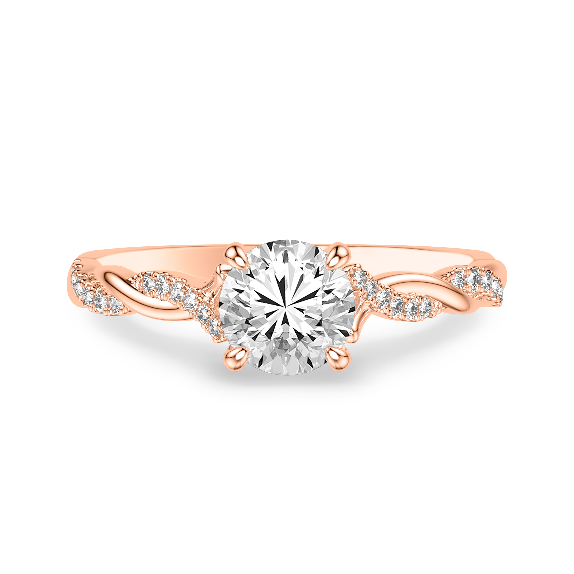 Kayleigh Lab Diamond Twist Engagement Ring - 14K White Gold