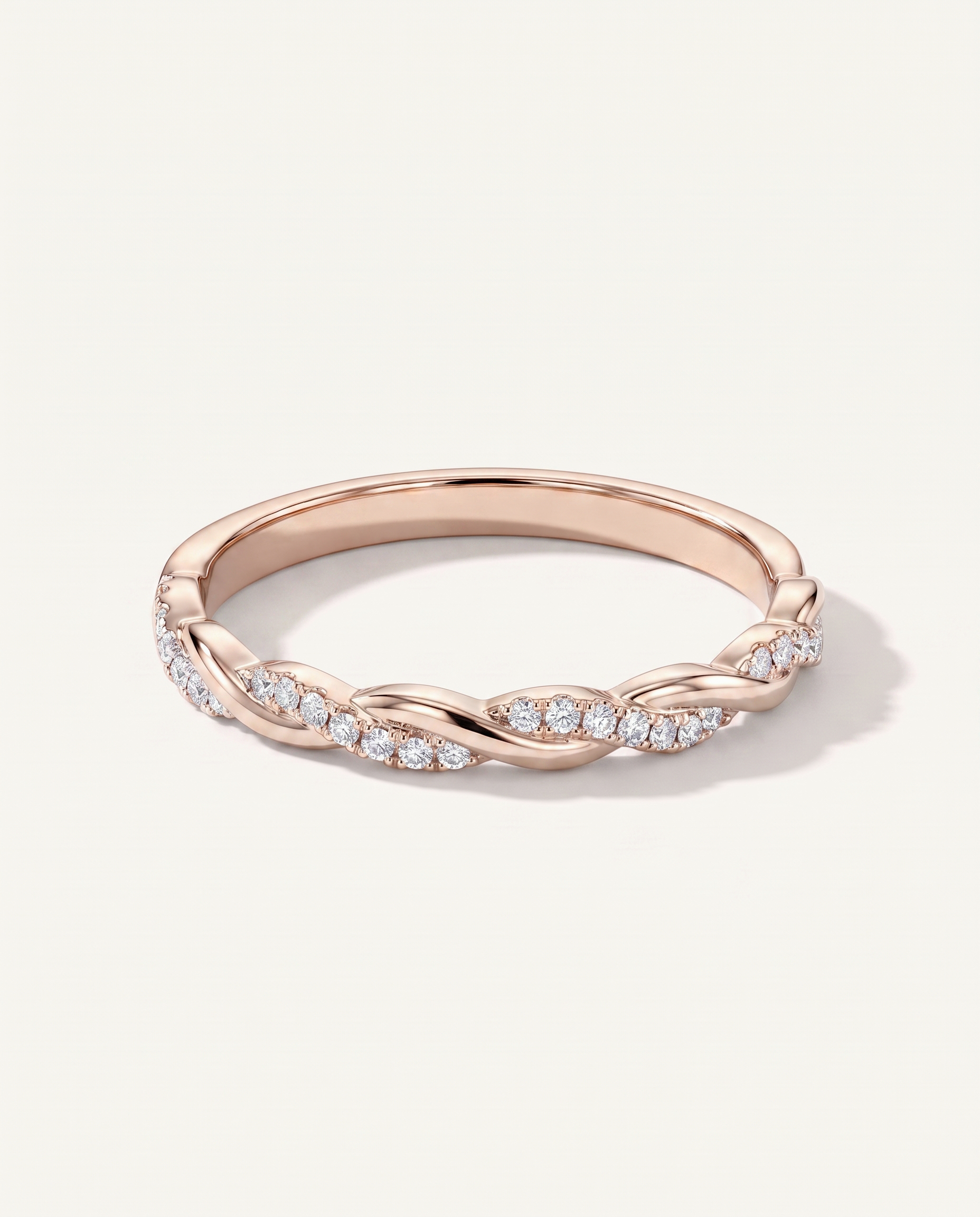 Kayleigh Diamond Twist Band - 14K White Gold