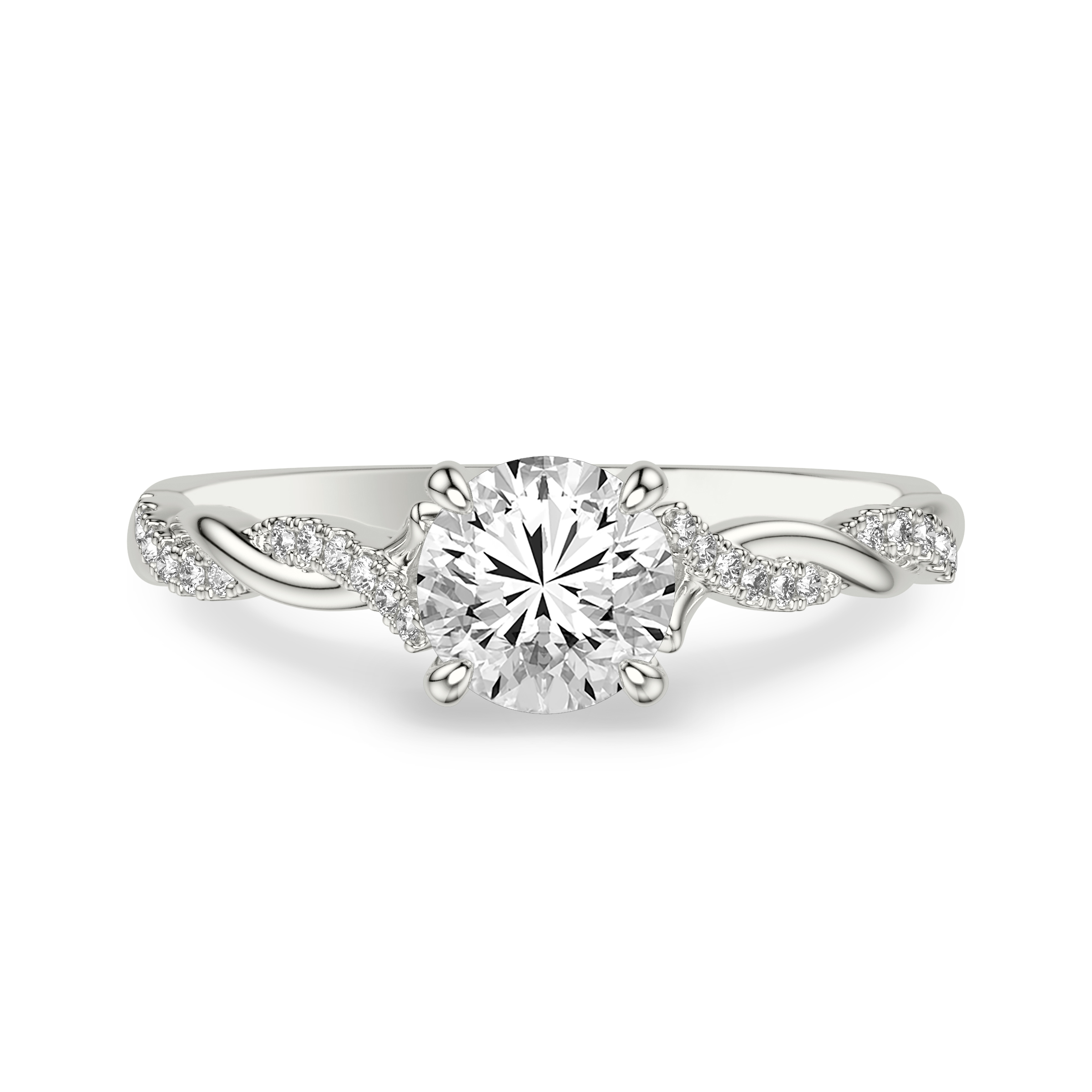 PLY Distorted Diamond Ring 13号 Kayleigh Diamond Twist Engagement Ring - 14K Yellow Gold