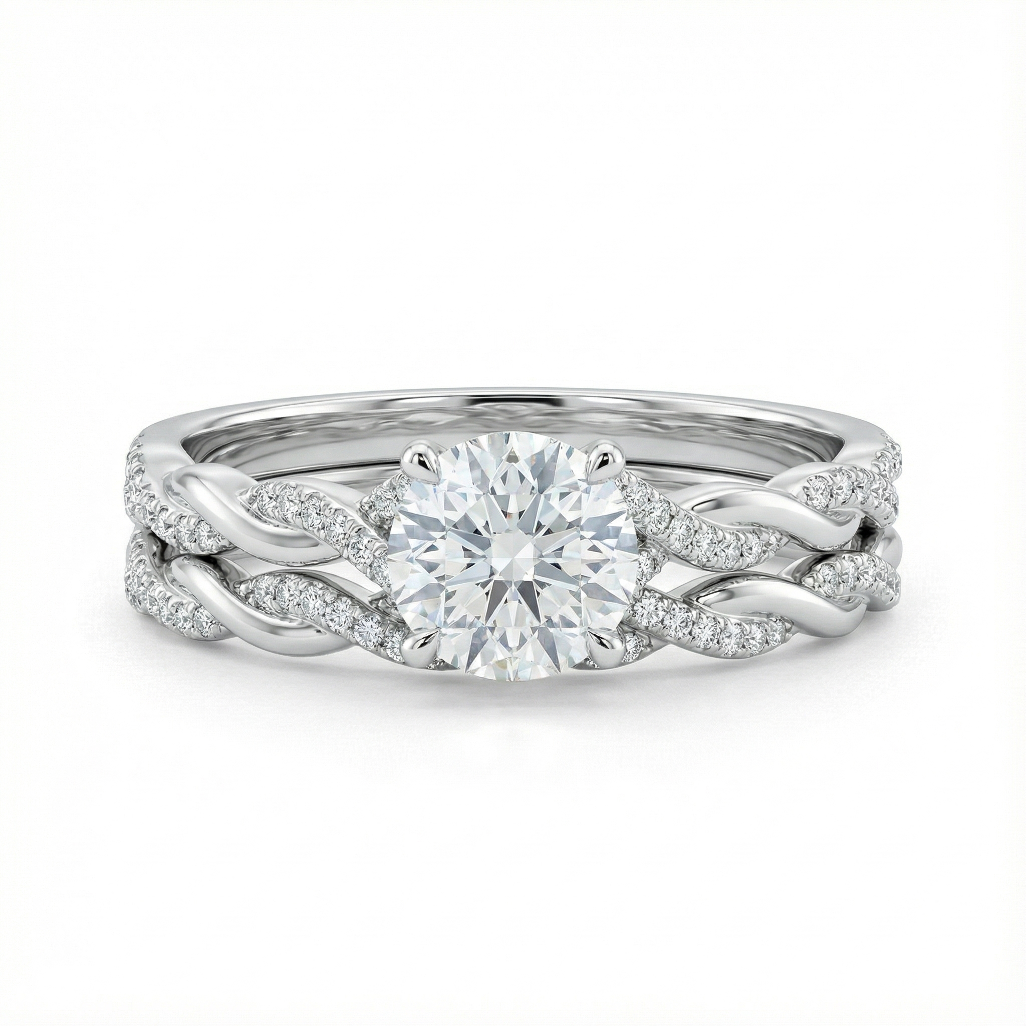 も*し様 PRY シュウト　Double Twisted Ring 13号 Kayleigh Lab Diamond Twist Band - 14K White Gold