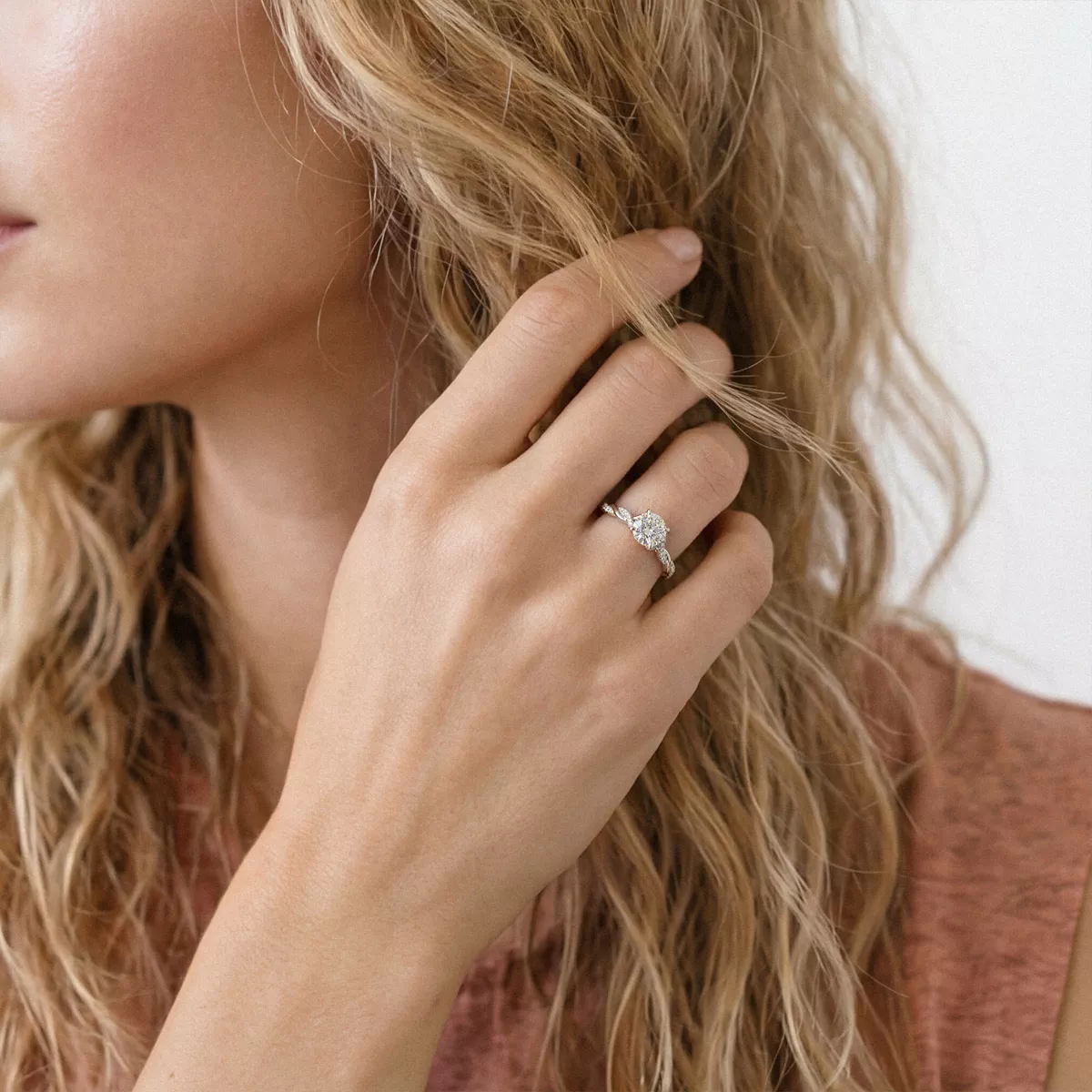 Kayleigh Diamond Twist Engagement Ring - Platinum