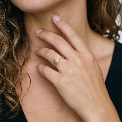 Debbie Classic Halo Engagement Ring