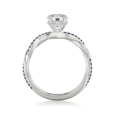 Whitely Twist Sapphire Hidden Halo Engagement Ring