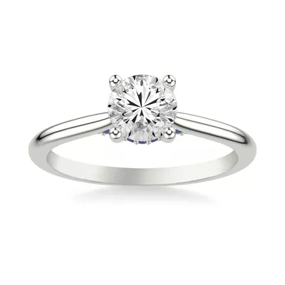 Dido Hidden Halo Sapphire Engagement Ring